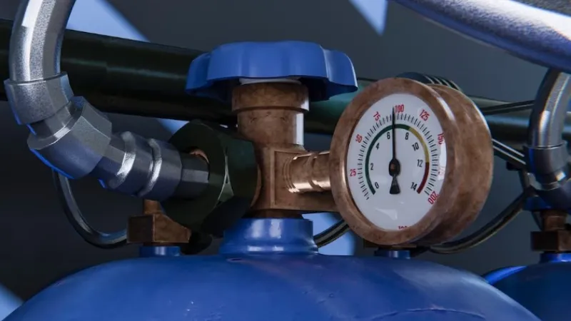 Teste hidrostático em cilindro